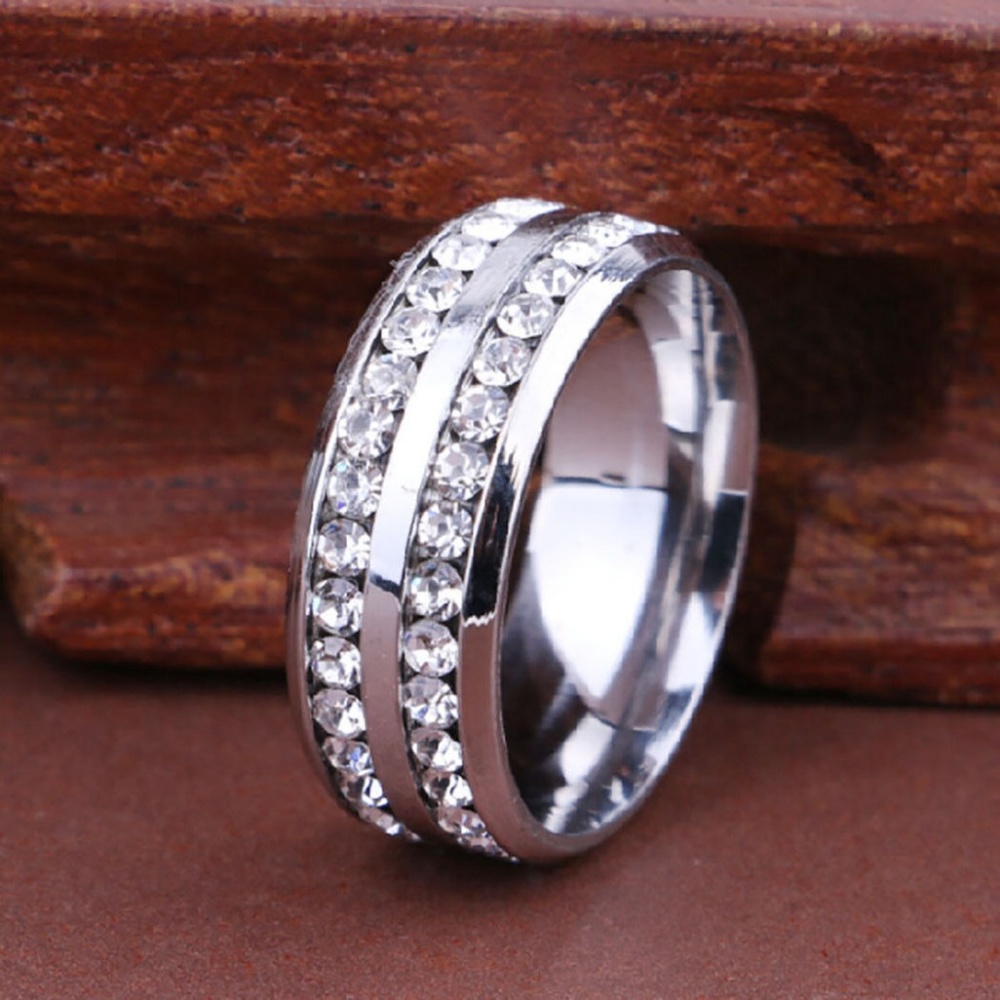 8MM Men Women Stainless Steel Band Ring - Picture 2 of 2